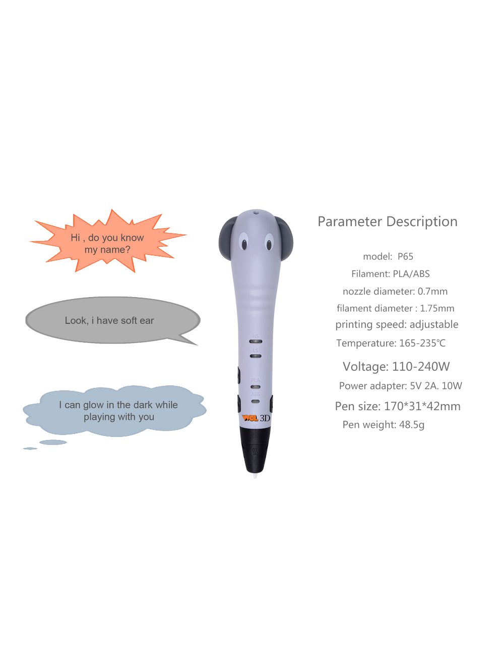 Ganesha 3d Pen Grey - Image 7